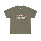 "America 1776–2026" Patriotic Unisex Cotton T-Shirt – Gildan 5000 Heavy Tee FIXED
