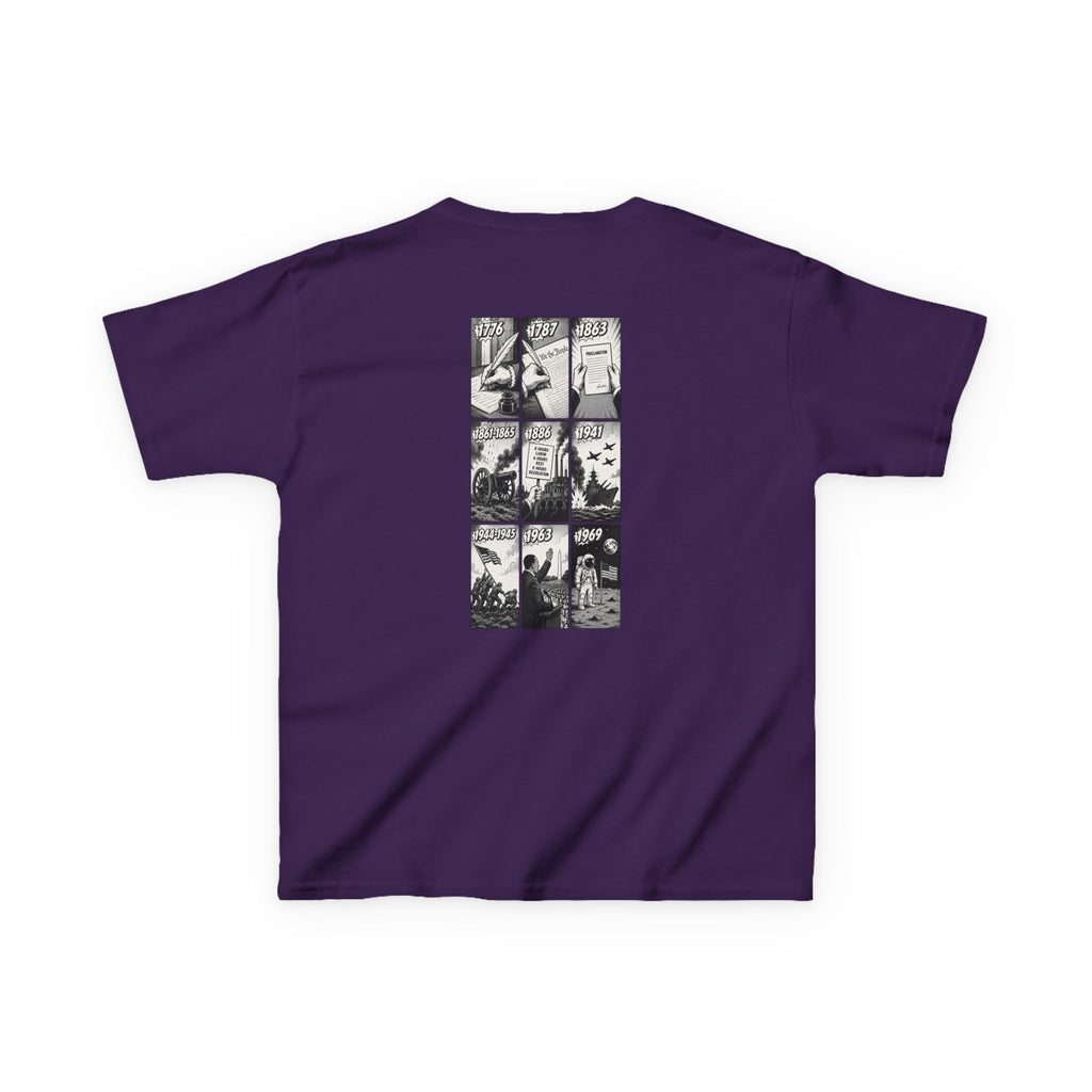 America Comic Book History Kids Tee Printify