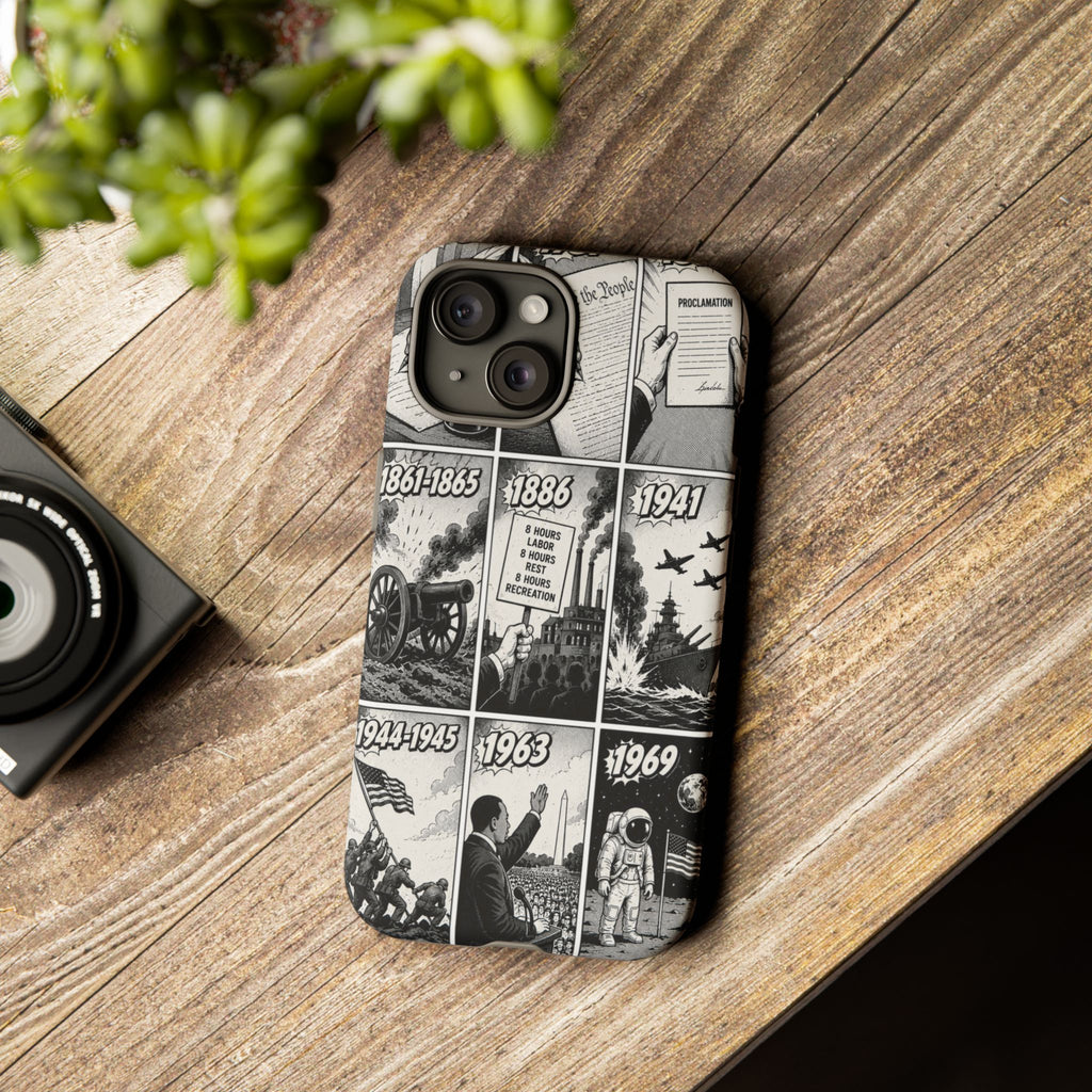 America Through the Ages Comic History Phone Case Printify