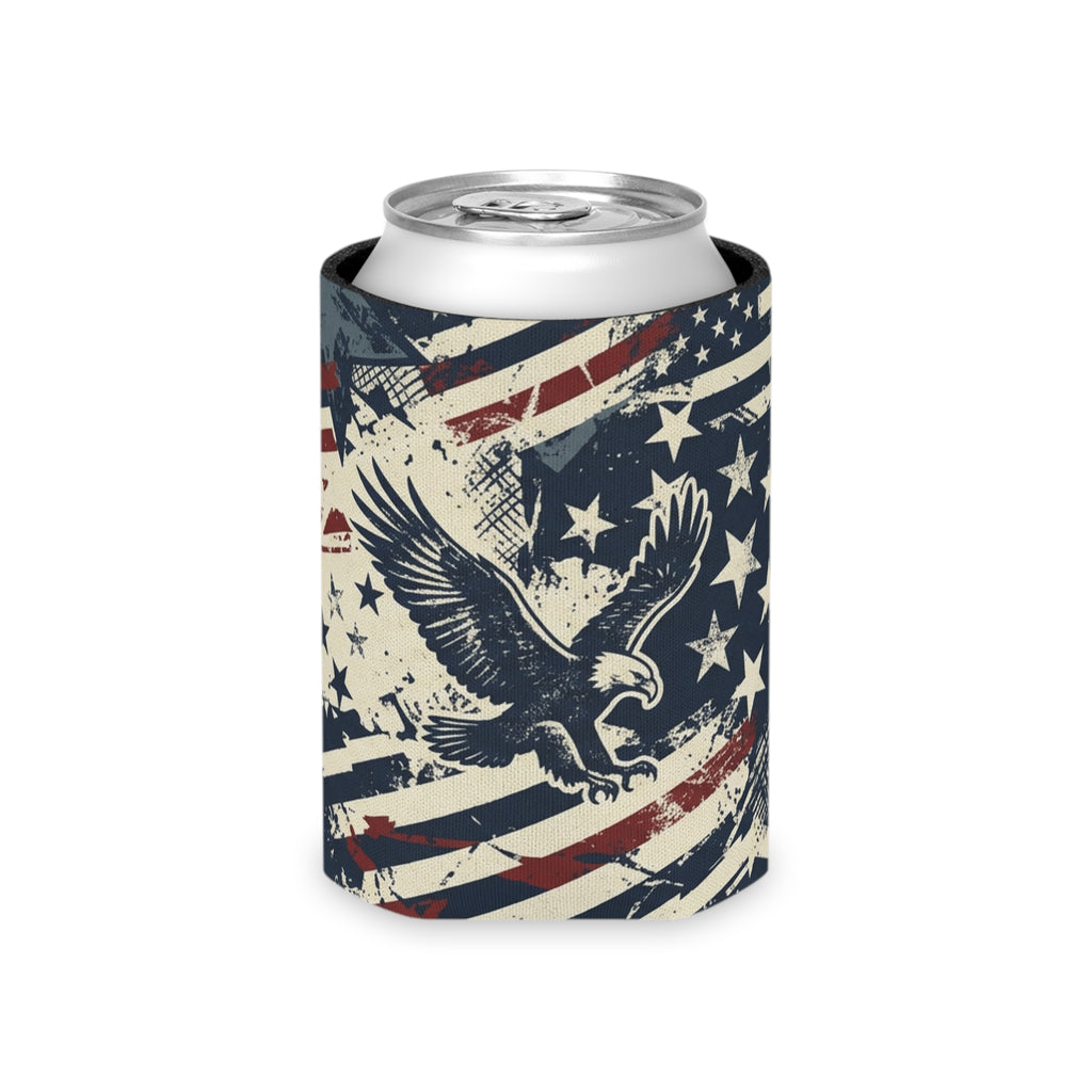 Vintage Patriotic Eagle Can Cooler Printify