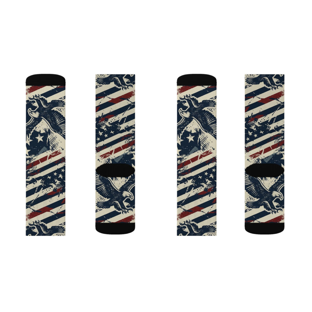Freedom Eagle Crew Socks – Vintage Patriotic American Eagle Socks Printify