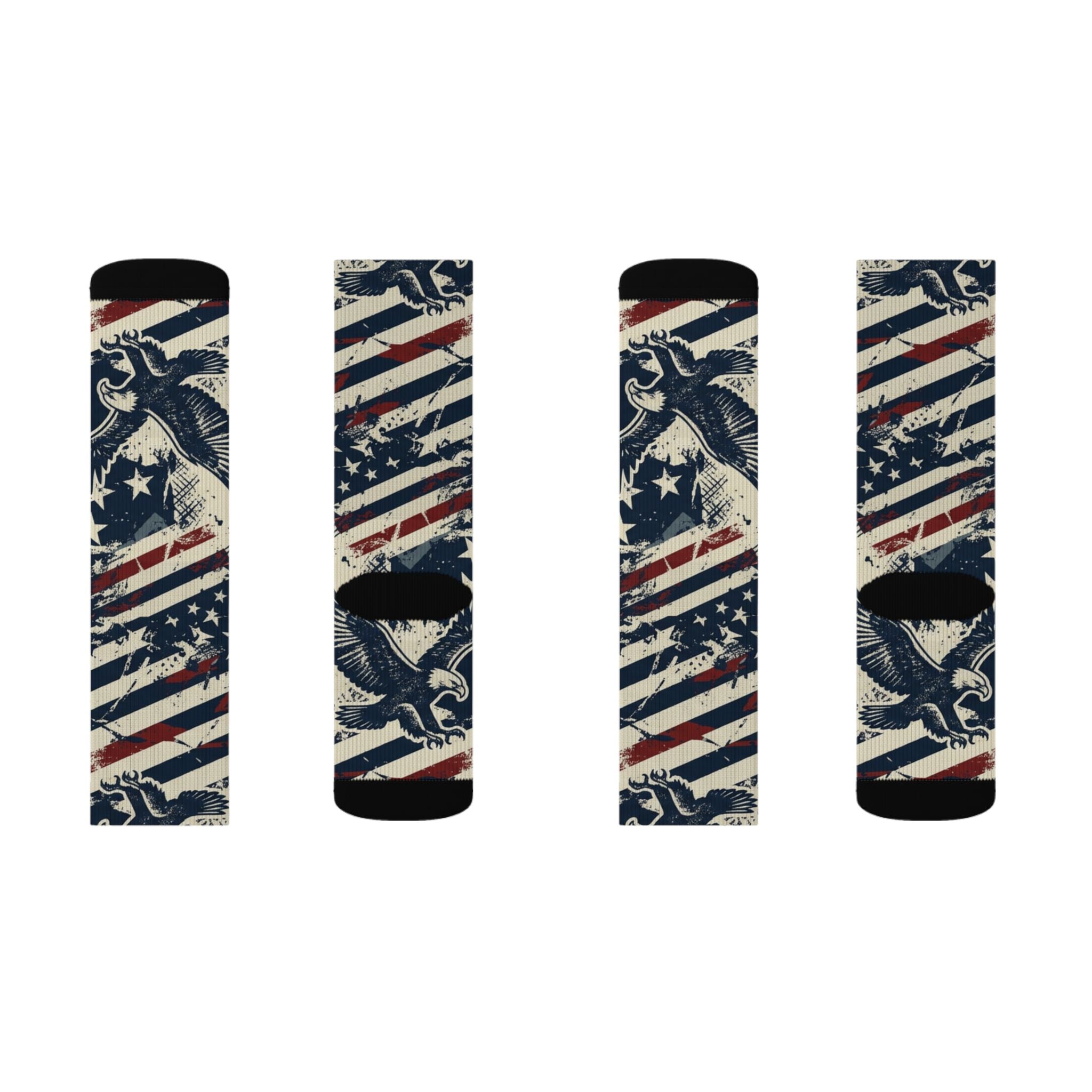 Freedom Eagle Crew Socks – Vintage Patriotic American Eagle Socks Printify