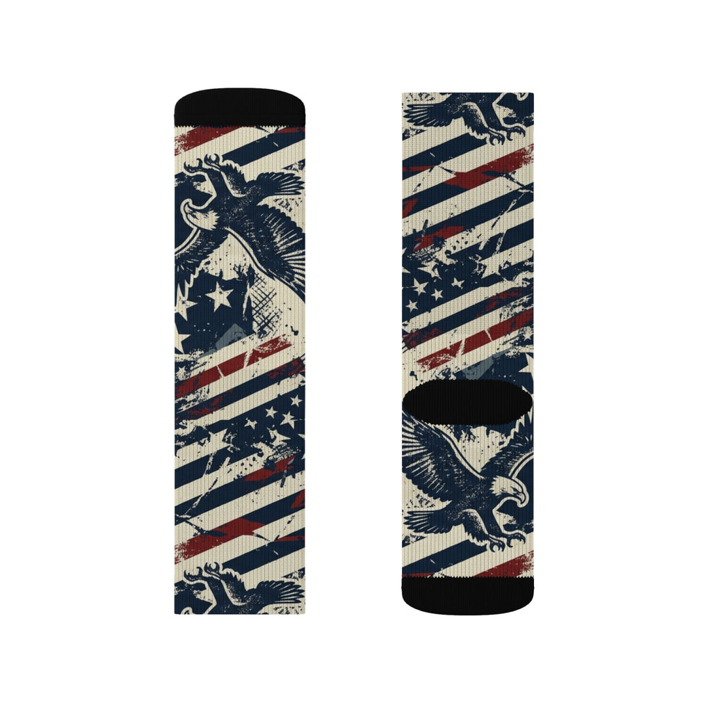 Freedom Eagle Crew Socks – Vintage Patriotic American Eagle Socks Printify