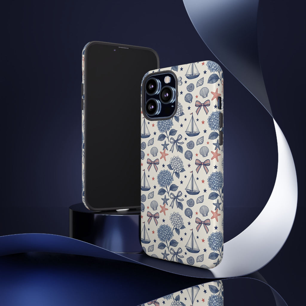 Coastal Americana Hydrangea Phone Case Printify