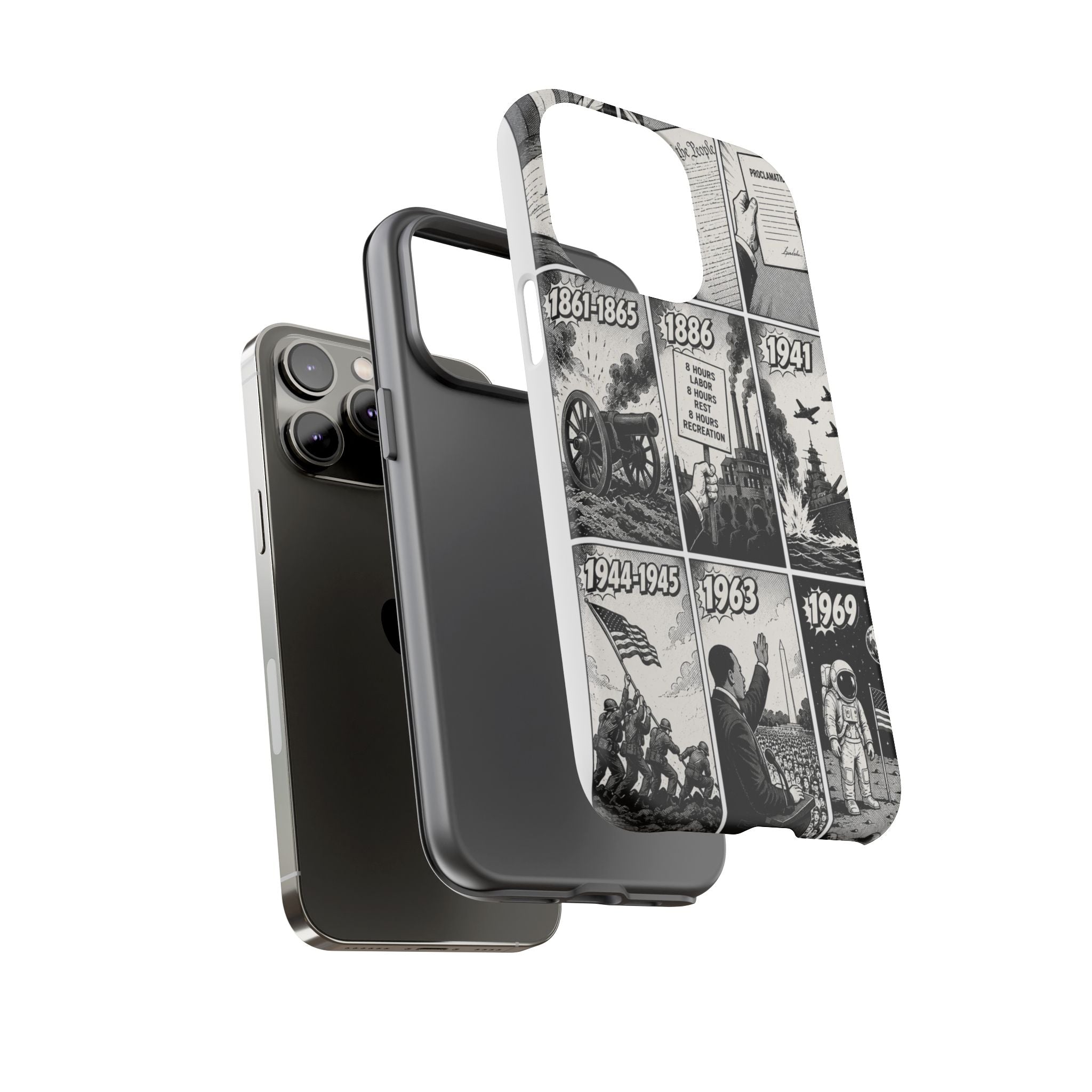 America Through the Ages Comic History Phone Case Printify