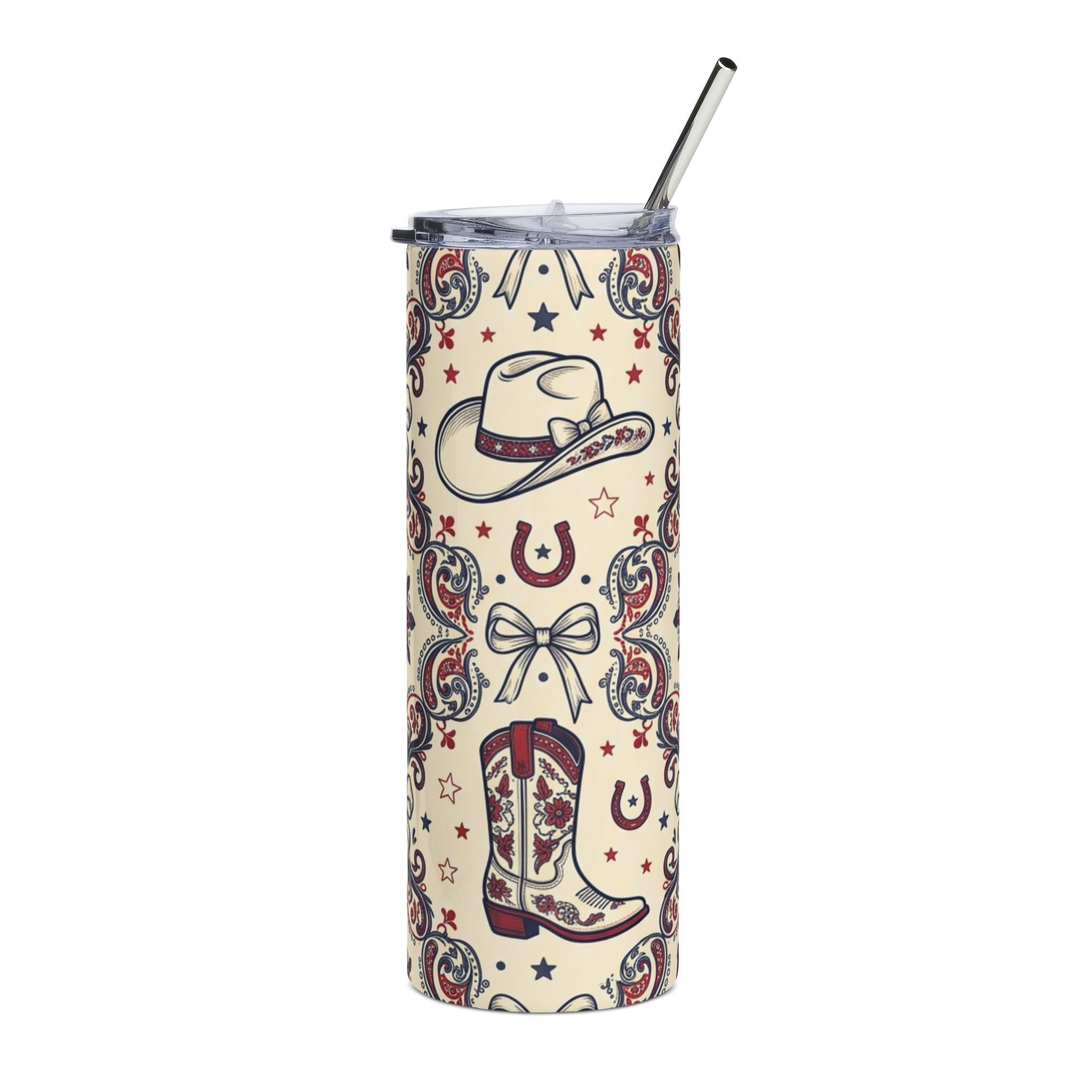 Cowgirl Americana 20oz Stainless Steel Tumbler Printify