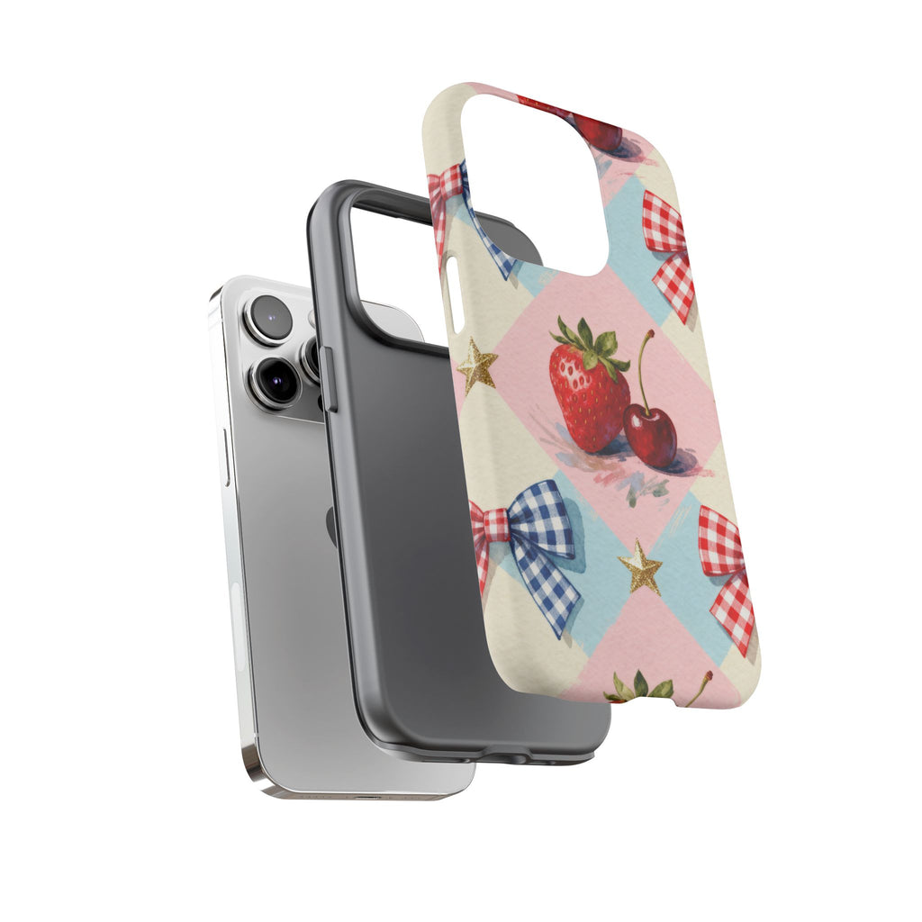 Americana Coquette Cherry Picnic Phone Case Printify