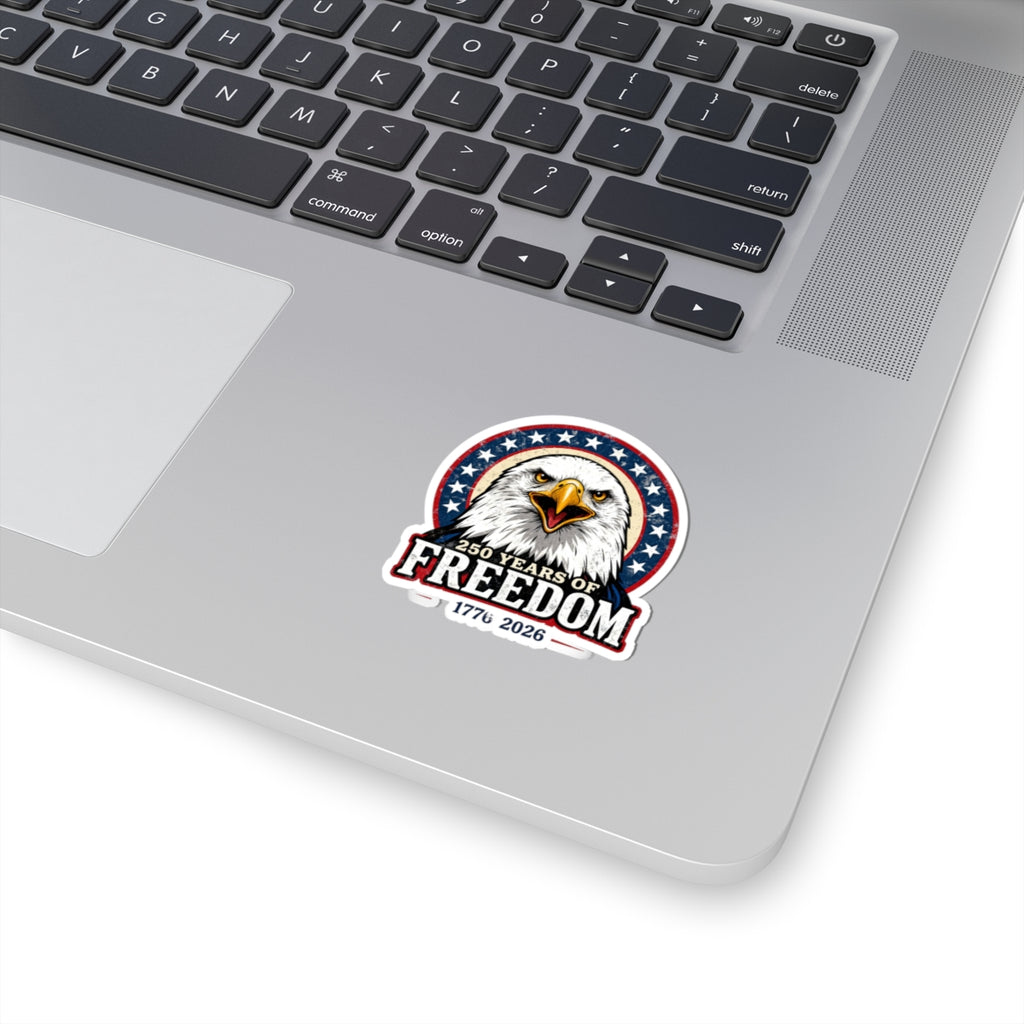 Patriotic Bald Eagle Sticker — Freedom Eagle Kiss-Cut Sticker Printify