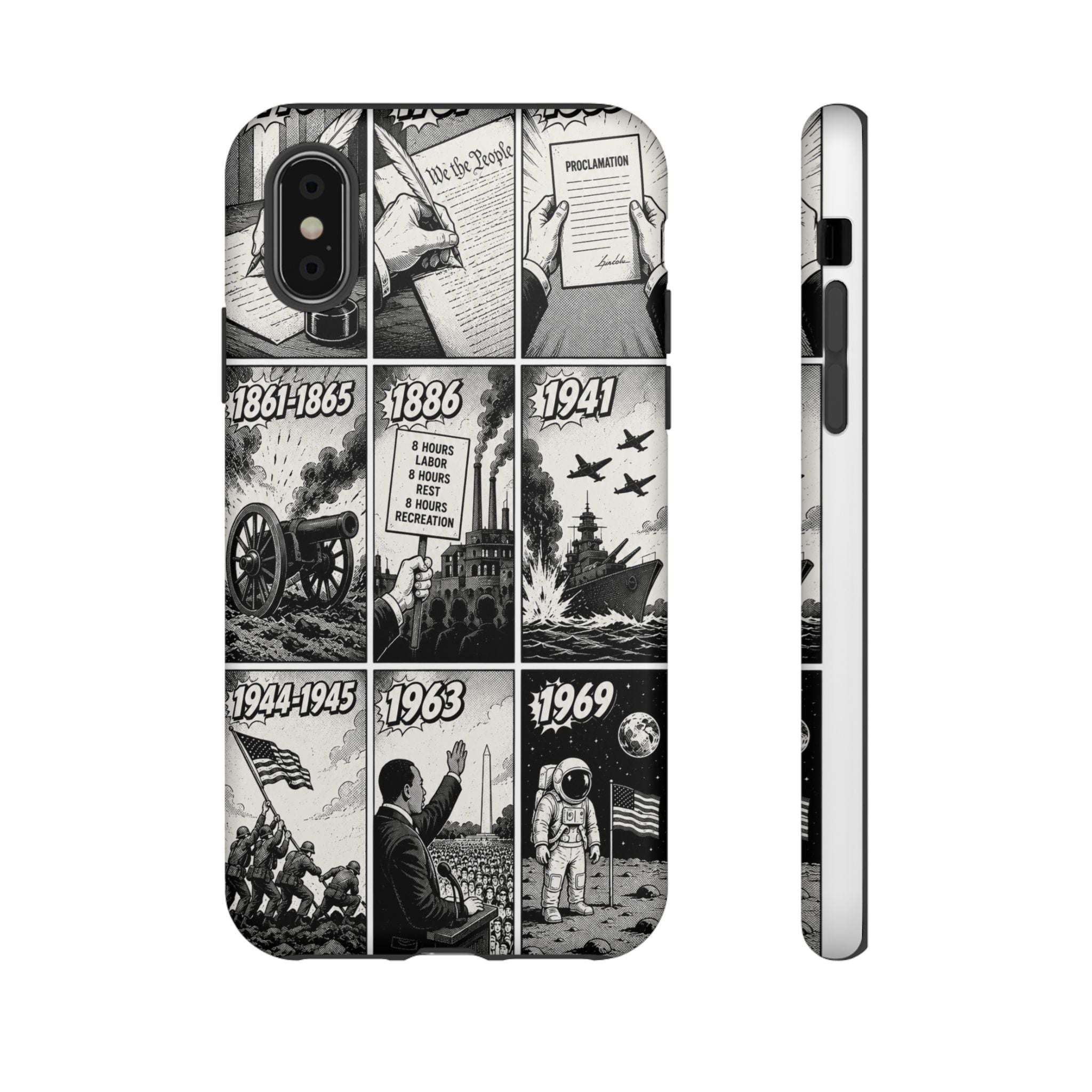 America Through the Ages Comic History Phone Case Printify