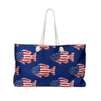 American Flag Fish Weekender Tote Bag Printify