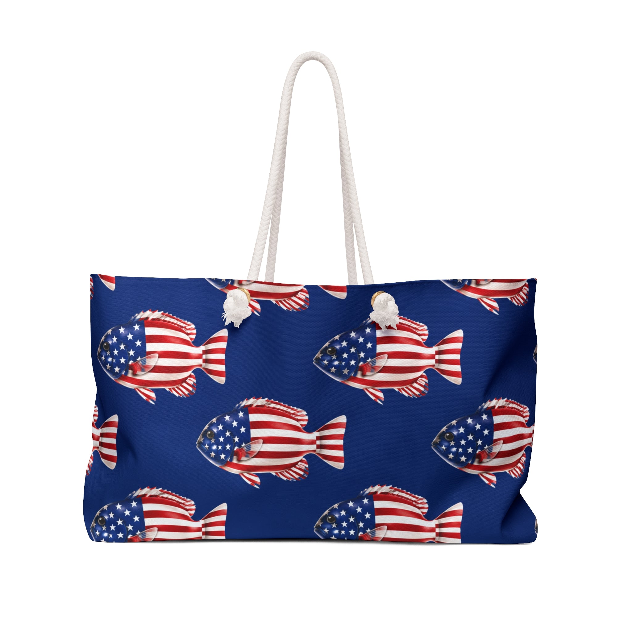 American Flag Fish Weekender Tote Bag Printify