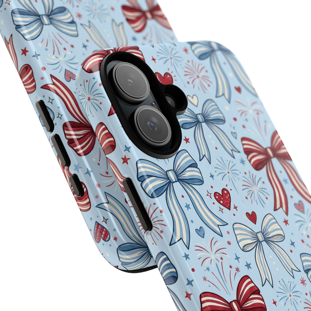 Patriotic Coquette Bows & Fireworks Phone Case Printify