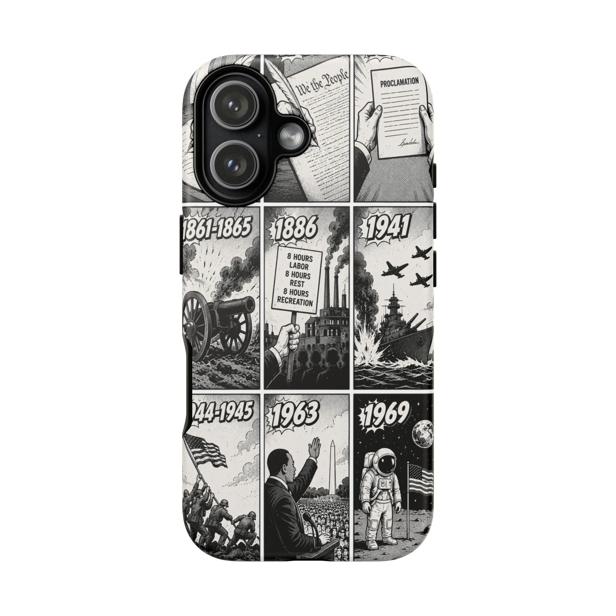 America Through the Ages Comic History Phone Case Printify