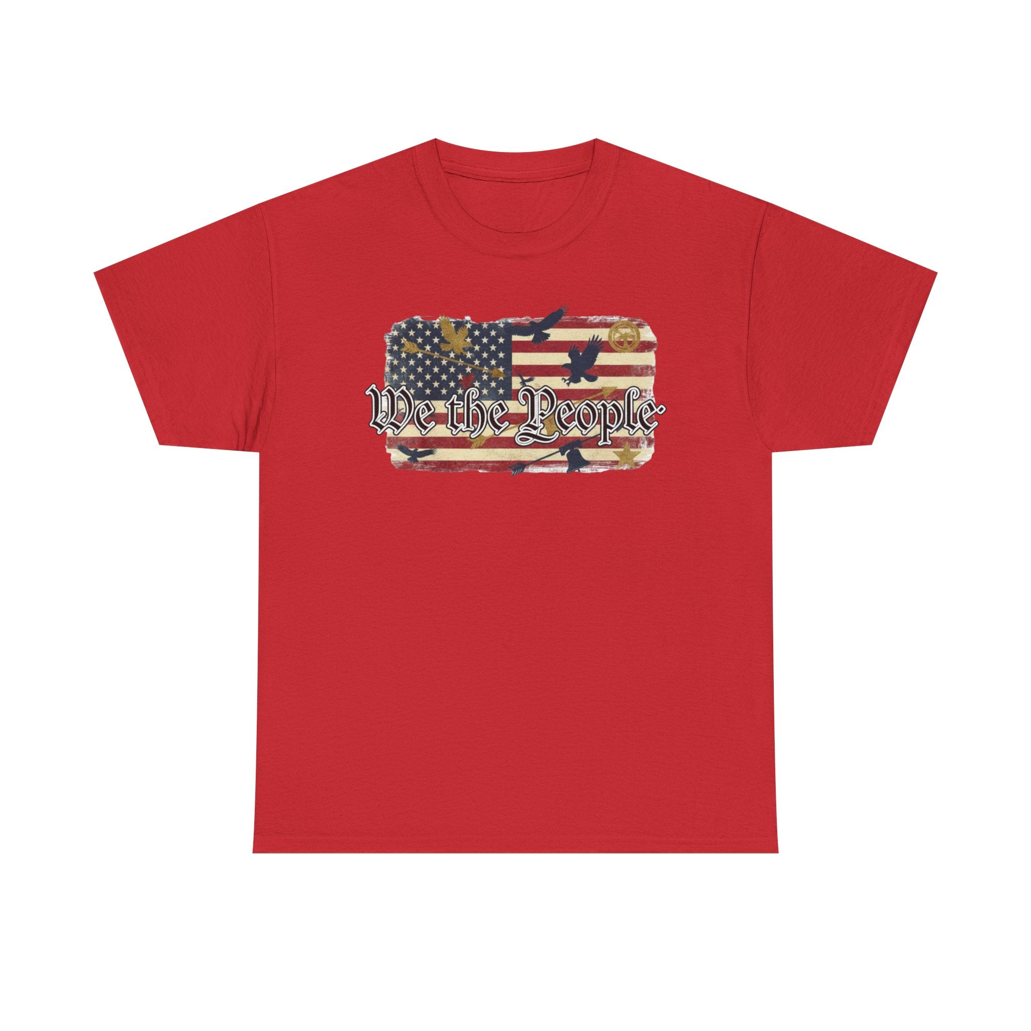 We The People American Flag Patriotic T-Shirt – Dark Colors Unisex Heavy Cotton Tee