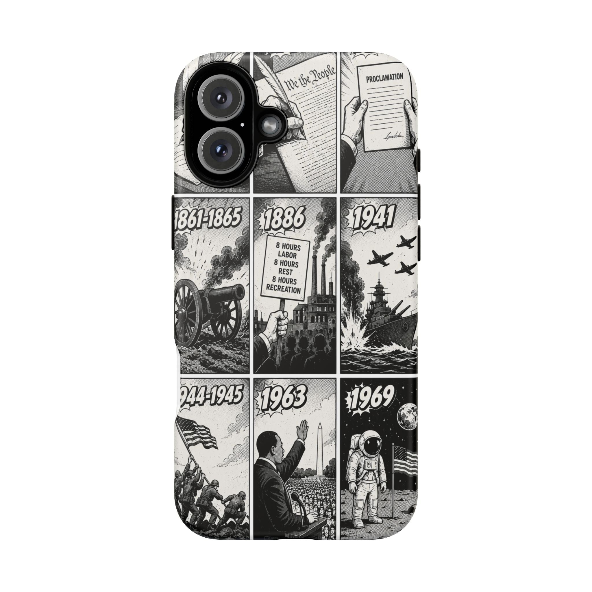 America Through the Ages Comic History Phone Case Printify