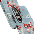 Americana Coquette Cherry Bow Phone Case Printify