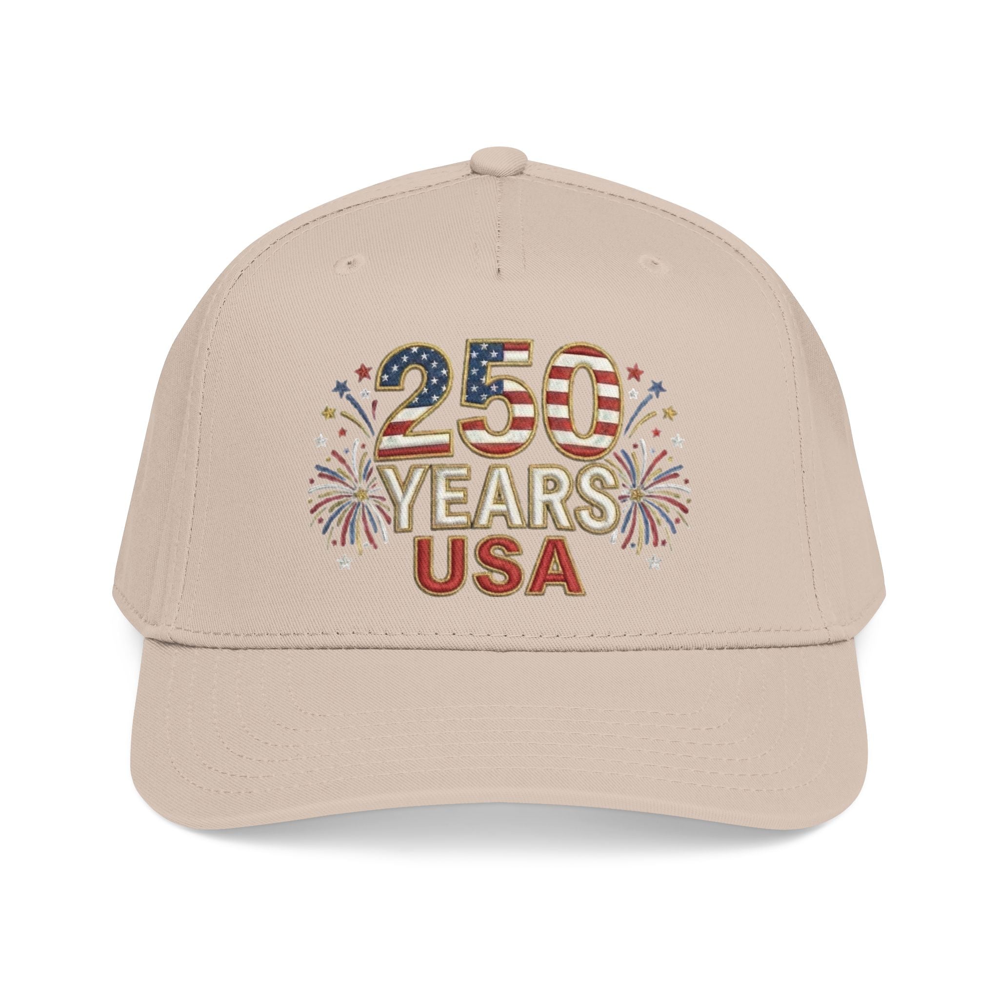 "250 YEARS" Patriotic Baseball Cap – America 250 Snapback Hat (Light Colors)