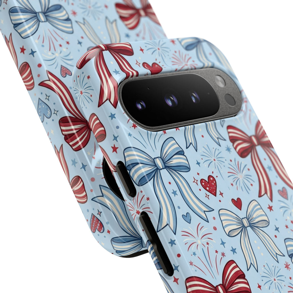 Patriotic Coquette Bows & Fireworks Phone Case Printify