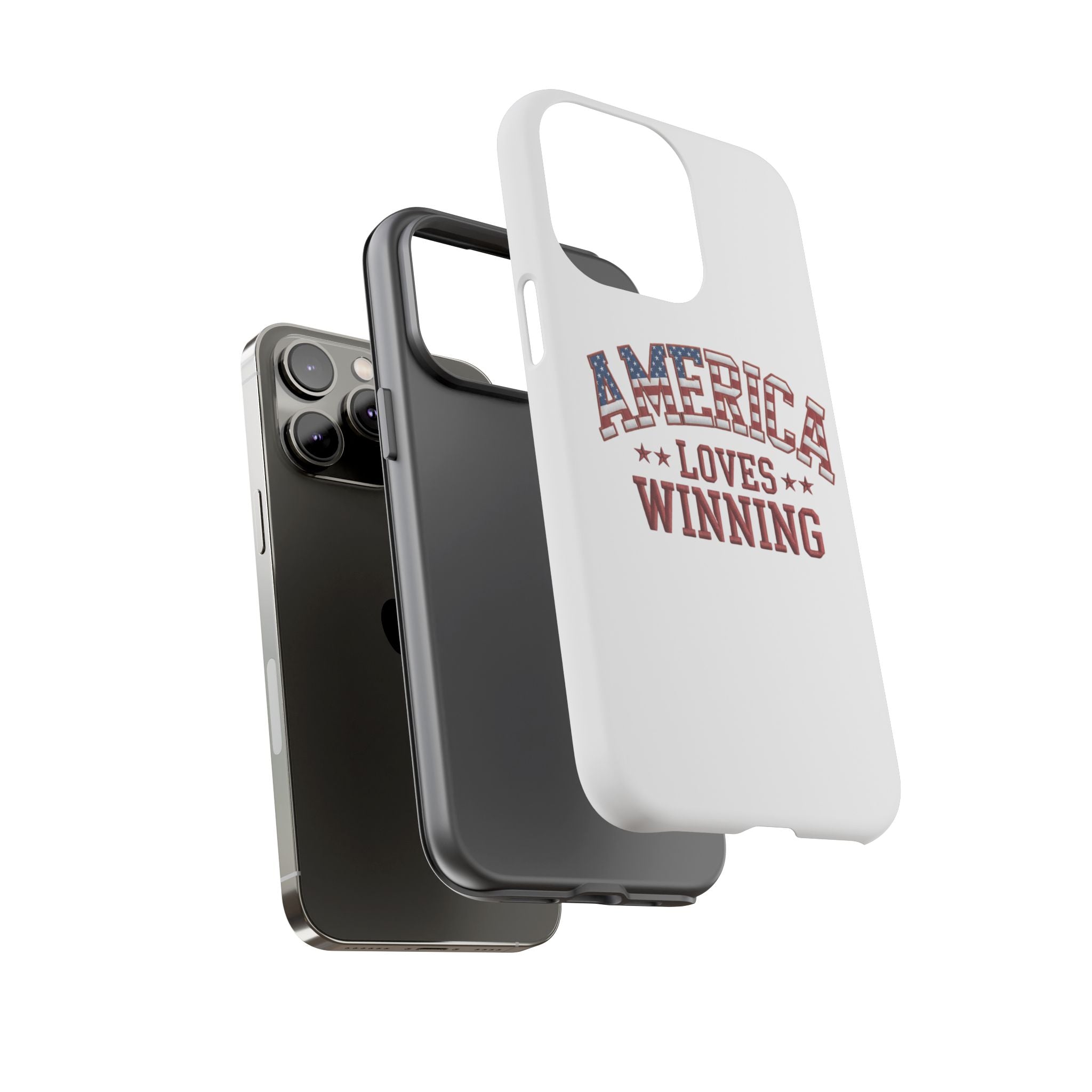 America Loves Winning Patriotic Phone Case – Tough Dual Layer iPhone & Samsung Galaxy S26 Case