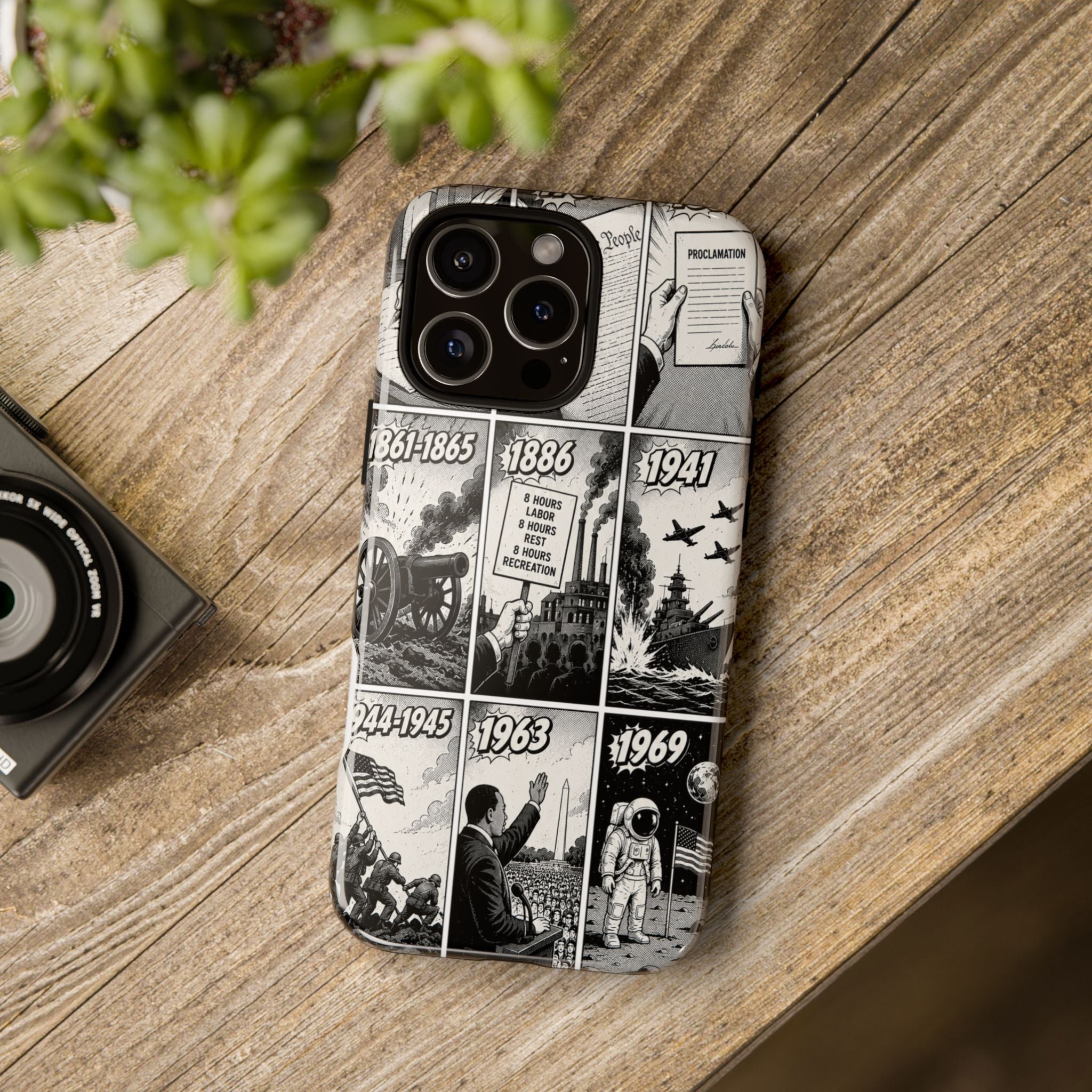 America Through the Ages Comic History Phone Case Printify