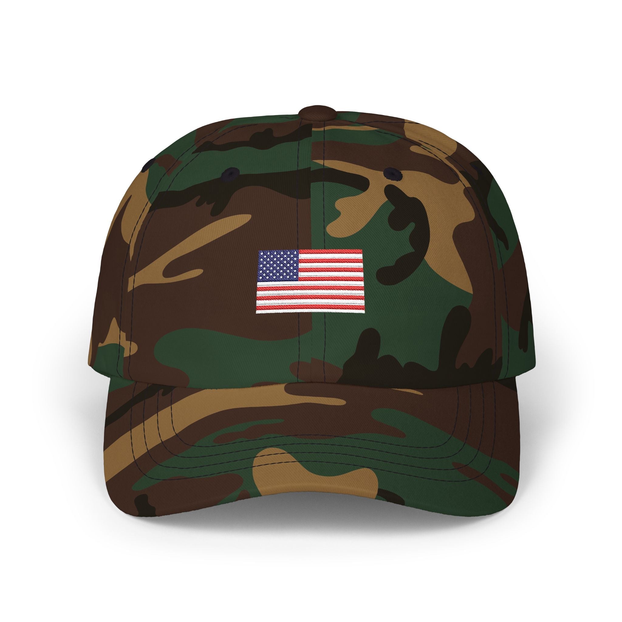 Embroidered American Flag Dad Cap — Classic Patriotic Baseball Hat Printify