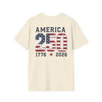 American Flag Pocket T-Shirt — "America's" Small Logo Patriotic Tee Printify