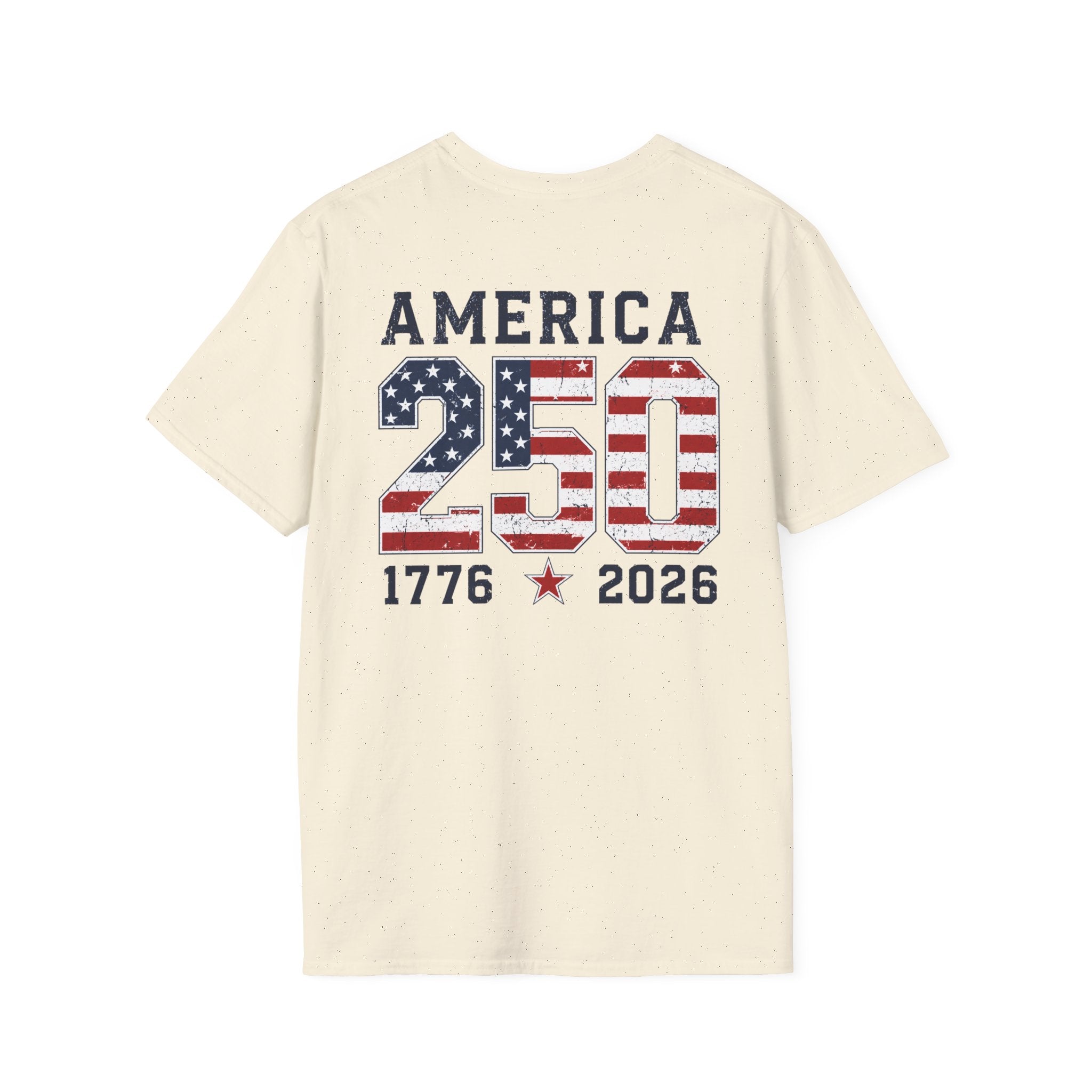 American Flag Pocket T-Shirt — "America's" Small Logo Patriotic Tee Printify