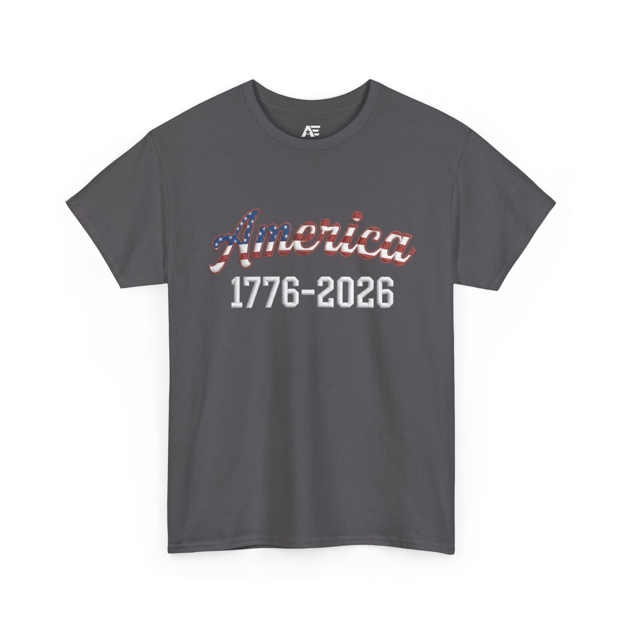 "America 1776–2026" Patriotic Unisex Cotton T-Shirt – Gildan 5000 Heavy Tee FIXED