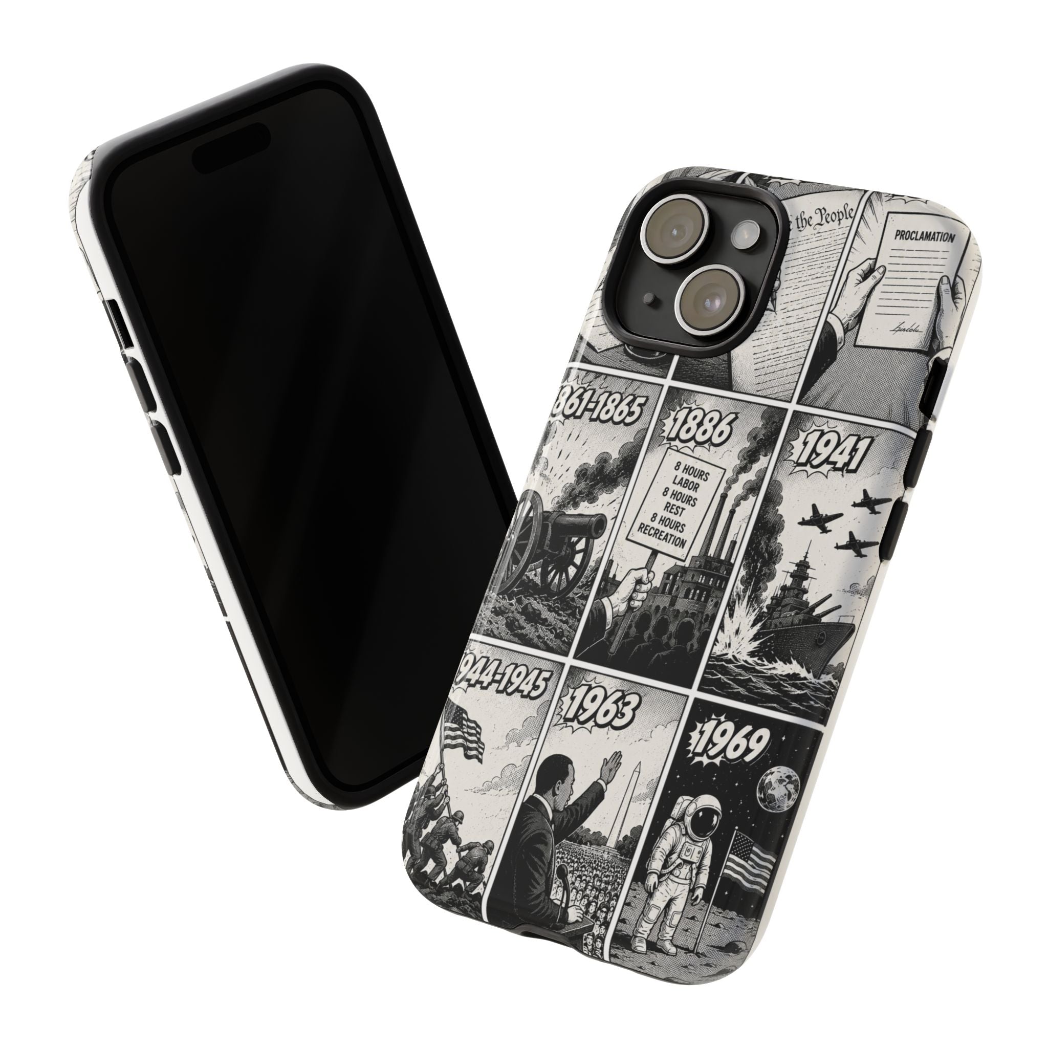 America Through the Ages Comic History Phone Case Printify