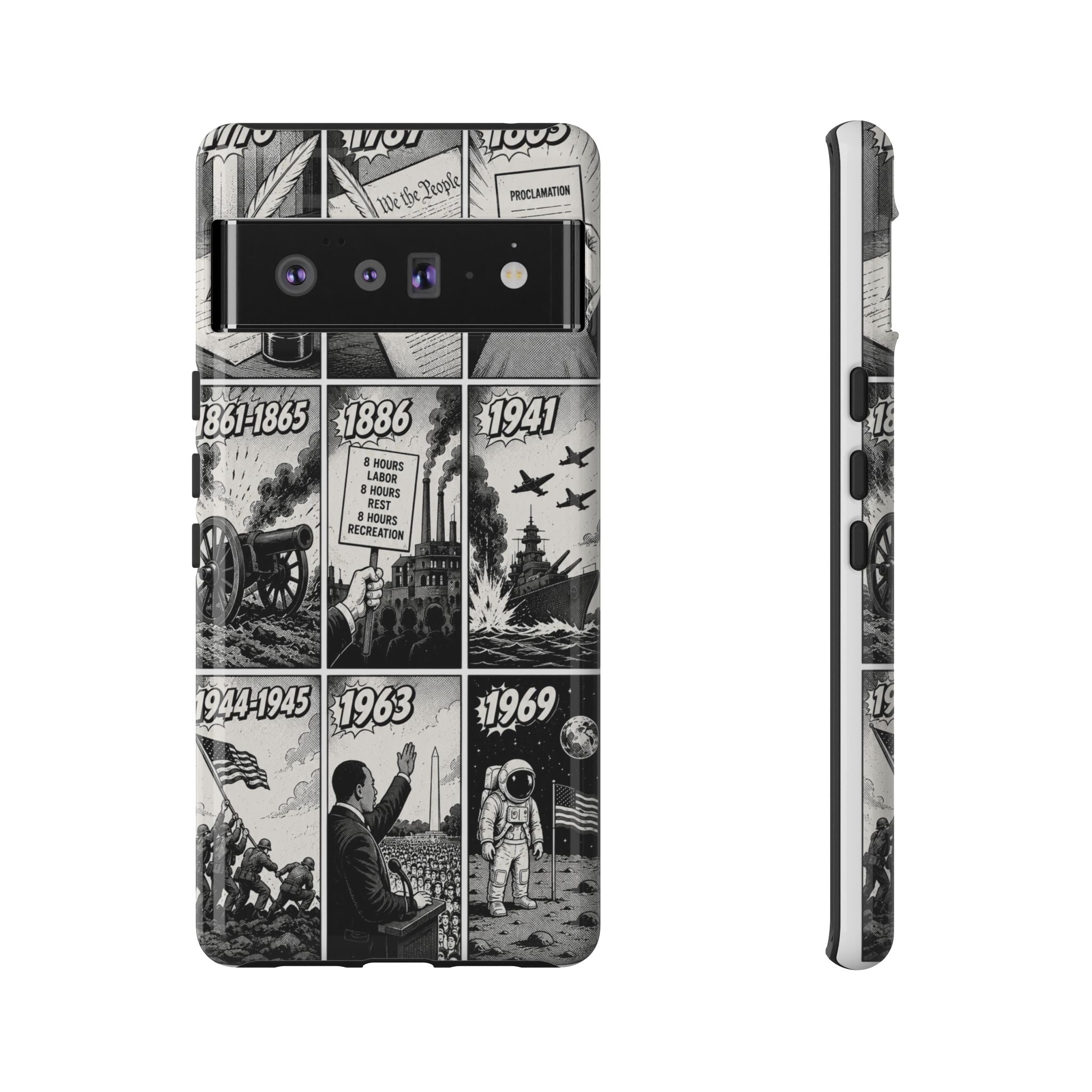 America Through the Ages Comic History Phone Case Printify