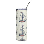 Nautical Sailboats & Anchors 20oz Stainless Steel Tumbler Printify