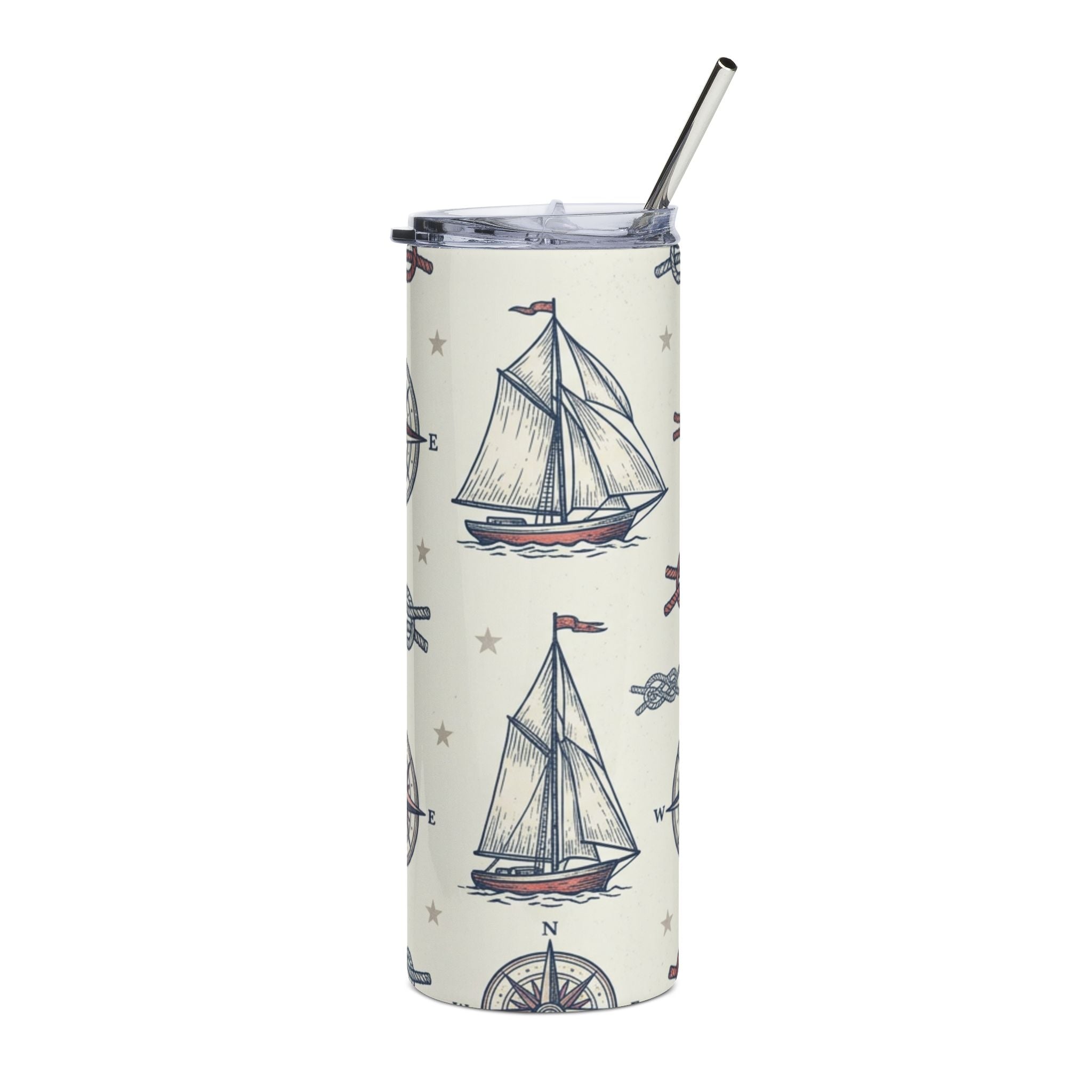Nautical Sailboats & Anchors 20oz Stainless Steel Tumbler Printify