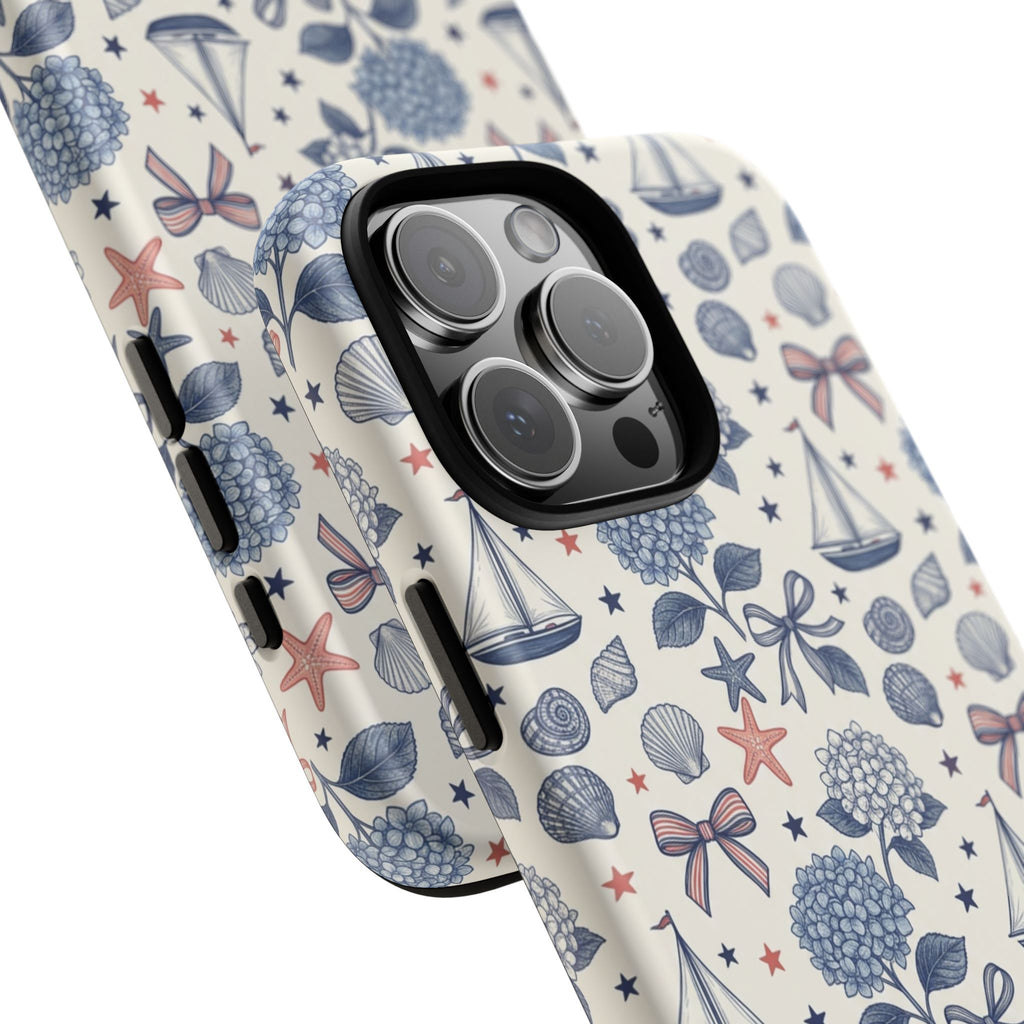 Coastal Americana Hydrangea Phone Case Printify
