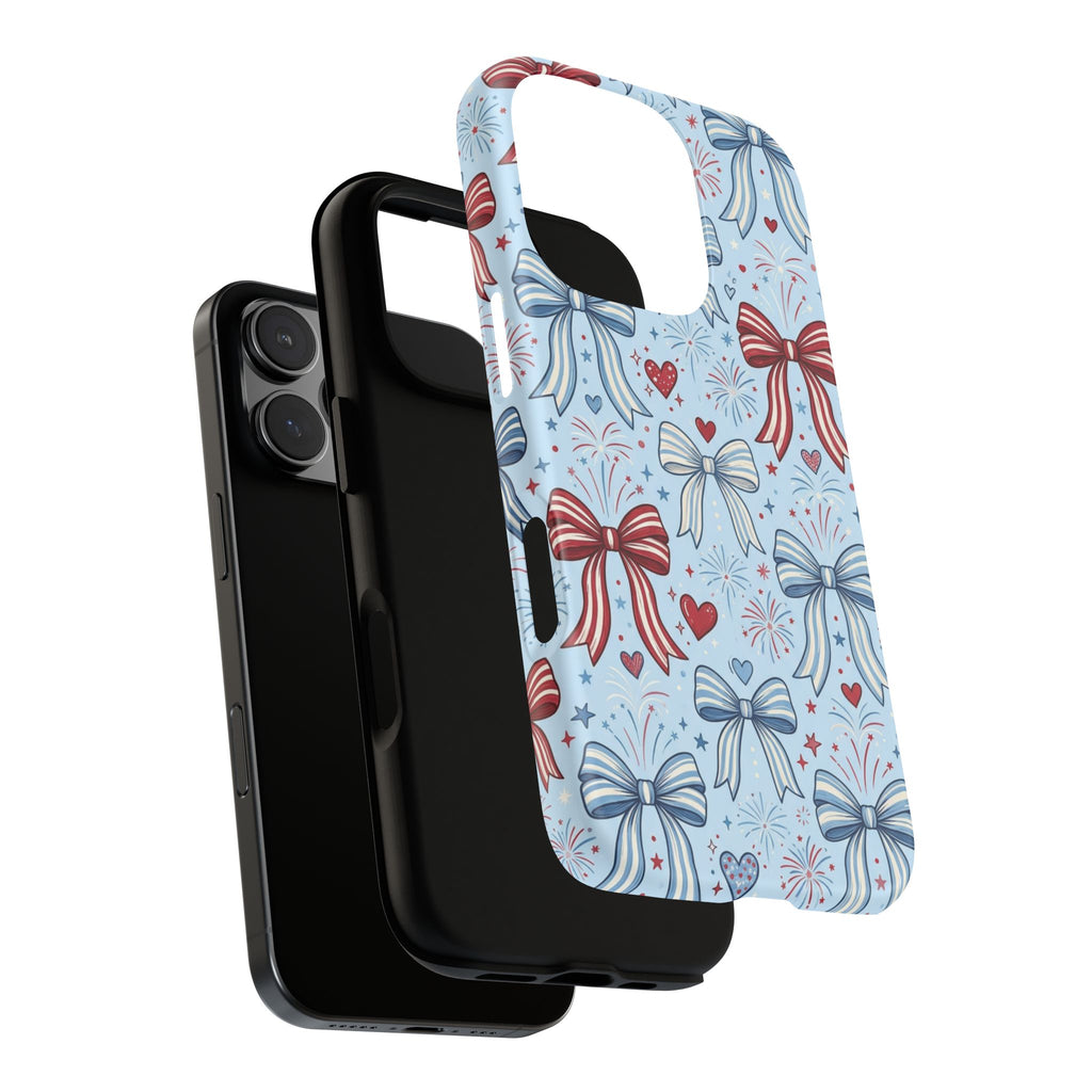Patriotic Coquette Bows & Fireworks Phone Case Printify