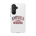 America Loves Winning Patriotic Phone Case – Tough Dual Layer iPhone & Samsung Galaxy S26 Case