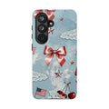 Americana Coquette Cherry Bow Phone Case Printify