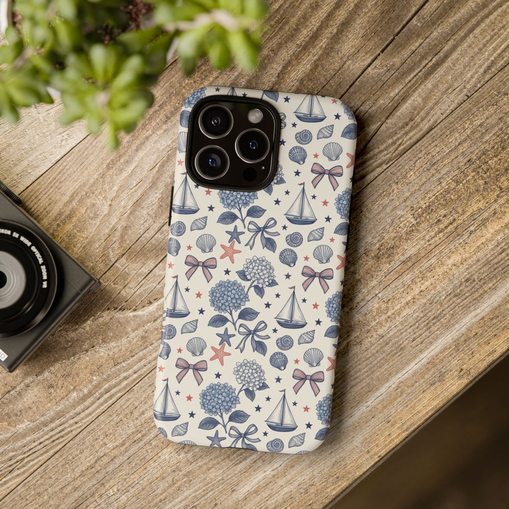 Coastal Americana Hydrangea Phone Case Printify