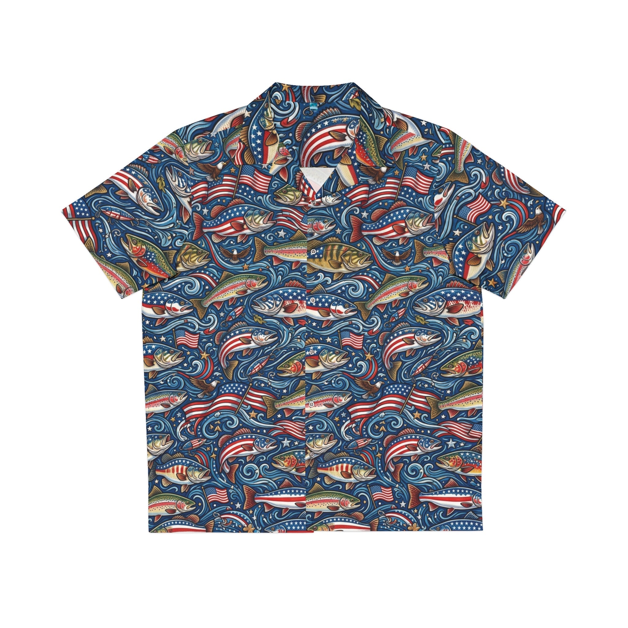 American Bass Hawaiian Shirt — Men's Tropical Fishing Printify
