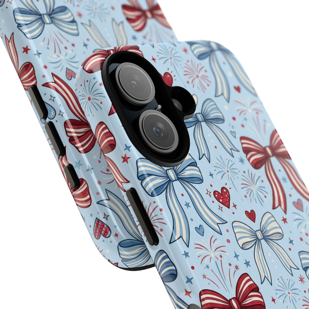 Patriotic Coquette Bows & Fireworks Phone Case Printify