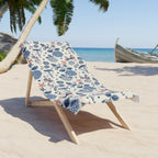 Coastal Americana Beach Towel – Patriotic Seashell & Hydrangea Print Printify