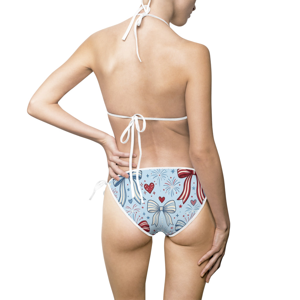Women's Bikini Swimsuit — Bows & Fireworks Print