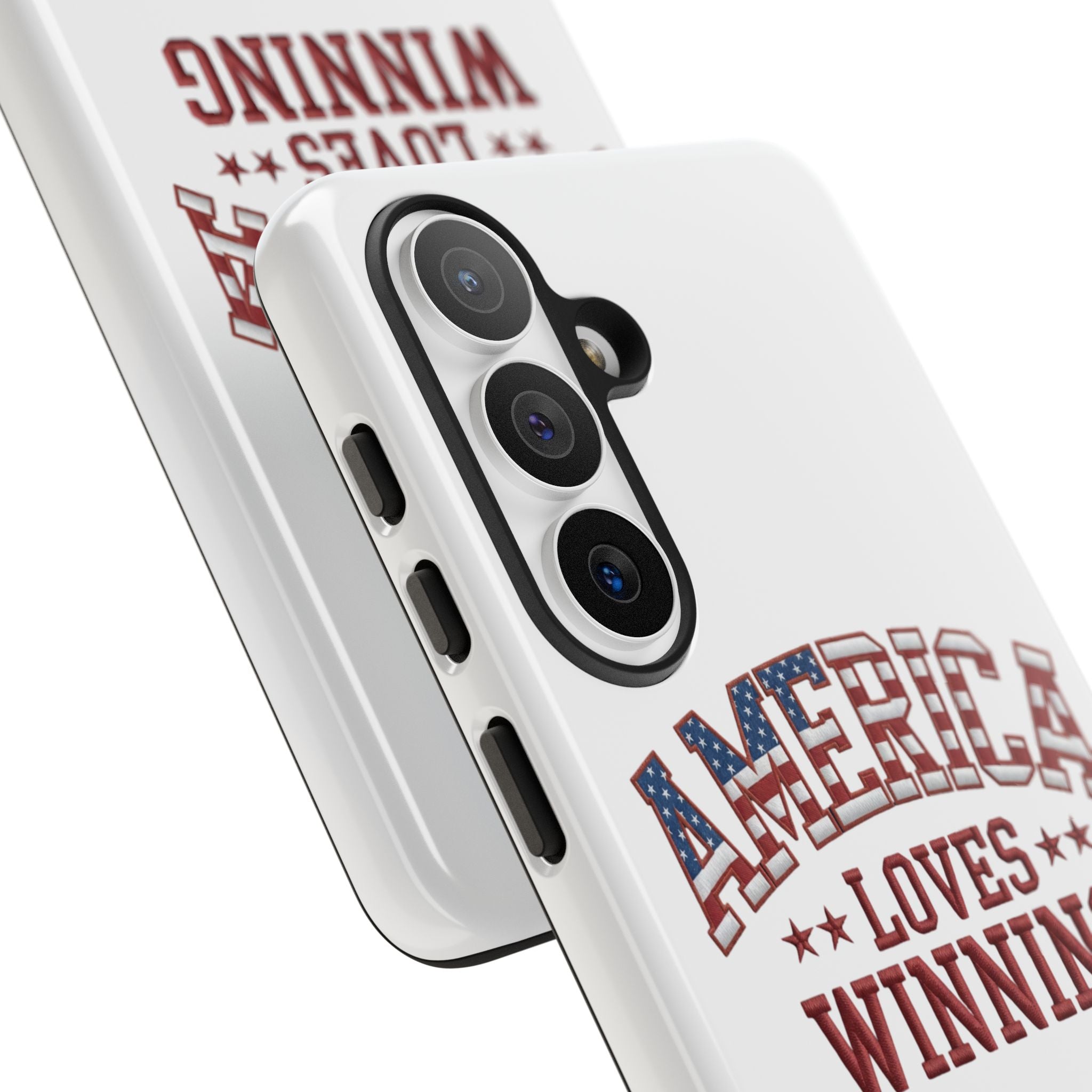 America Loves Winning Patriotic Phone Case – Tough Dual Layer iPhone & Samsung Galaxy S26 Case