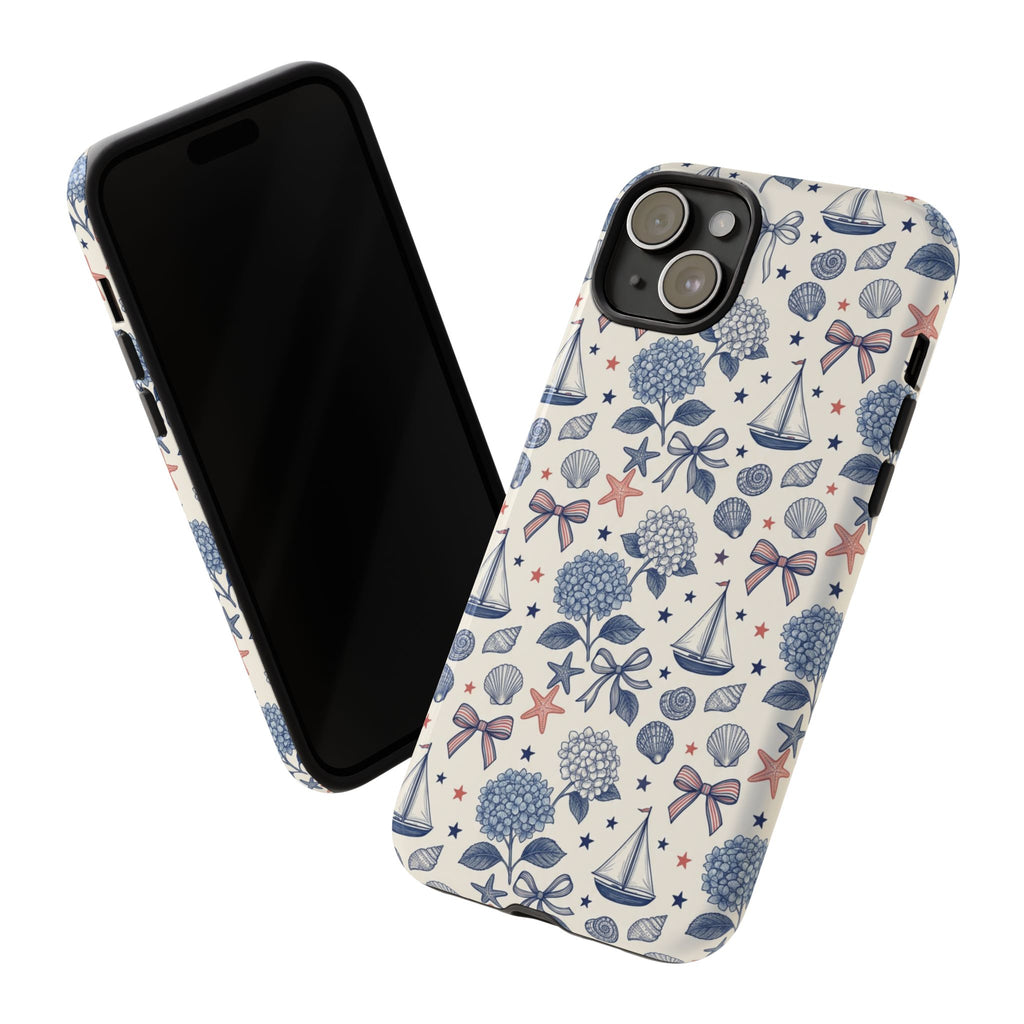 Coastal Americana Hydrangea Phone Case Printify