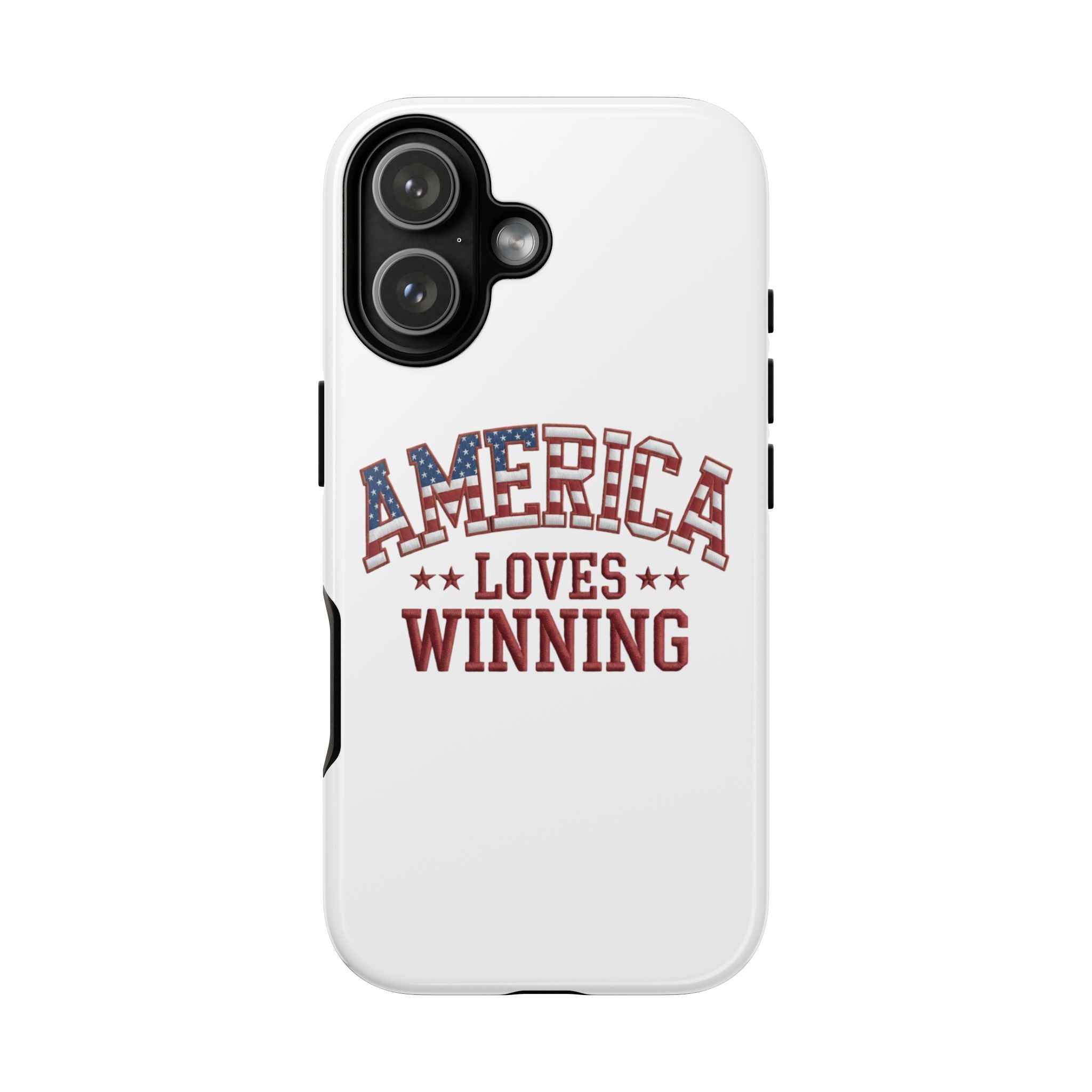 America Loves Winning Patriotic Phone Case – Tough Dual Layer iPhone & Samsung Galaxy S26 Case
