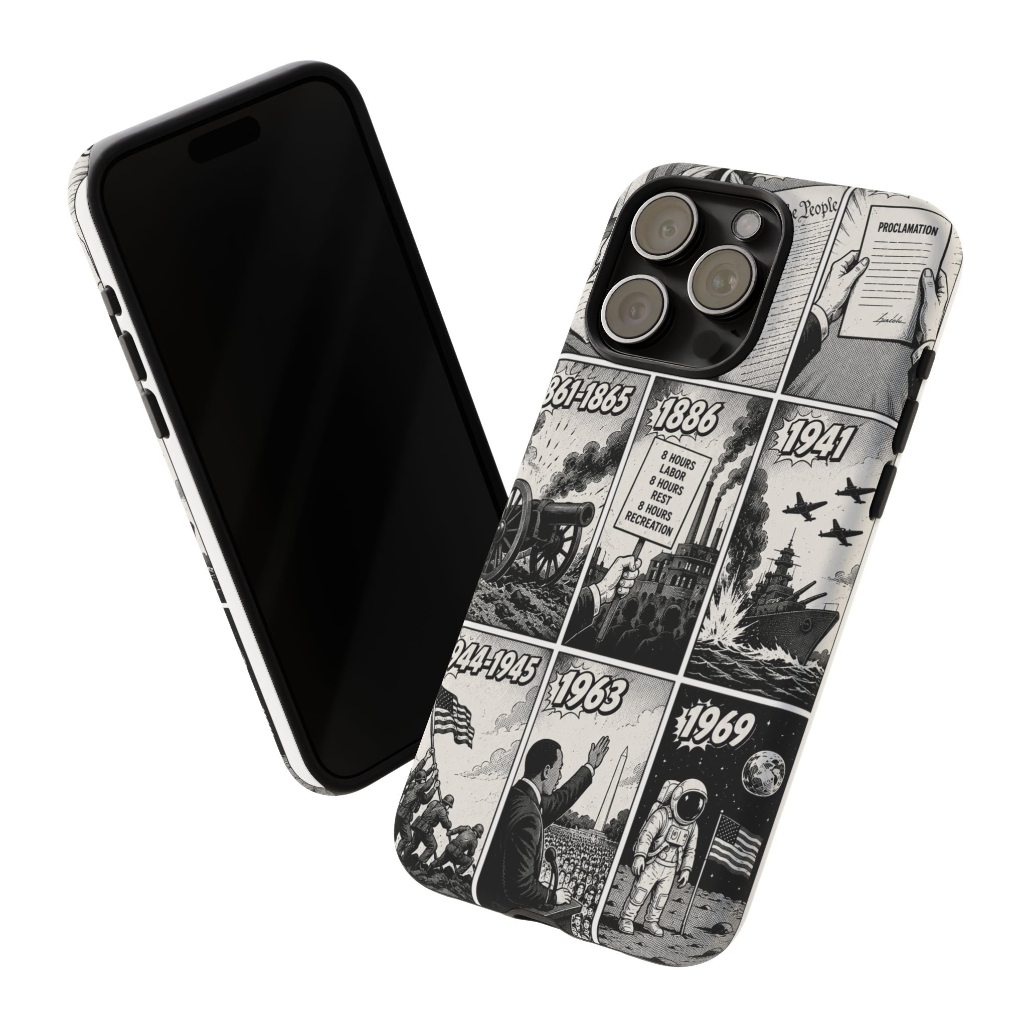 America Through the Ages Comic History Phone Case Printify
