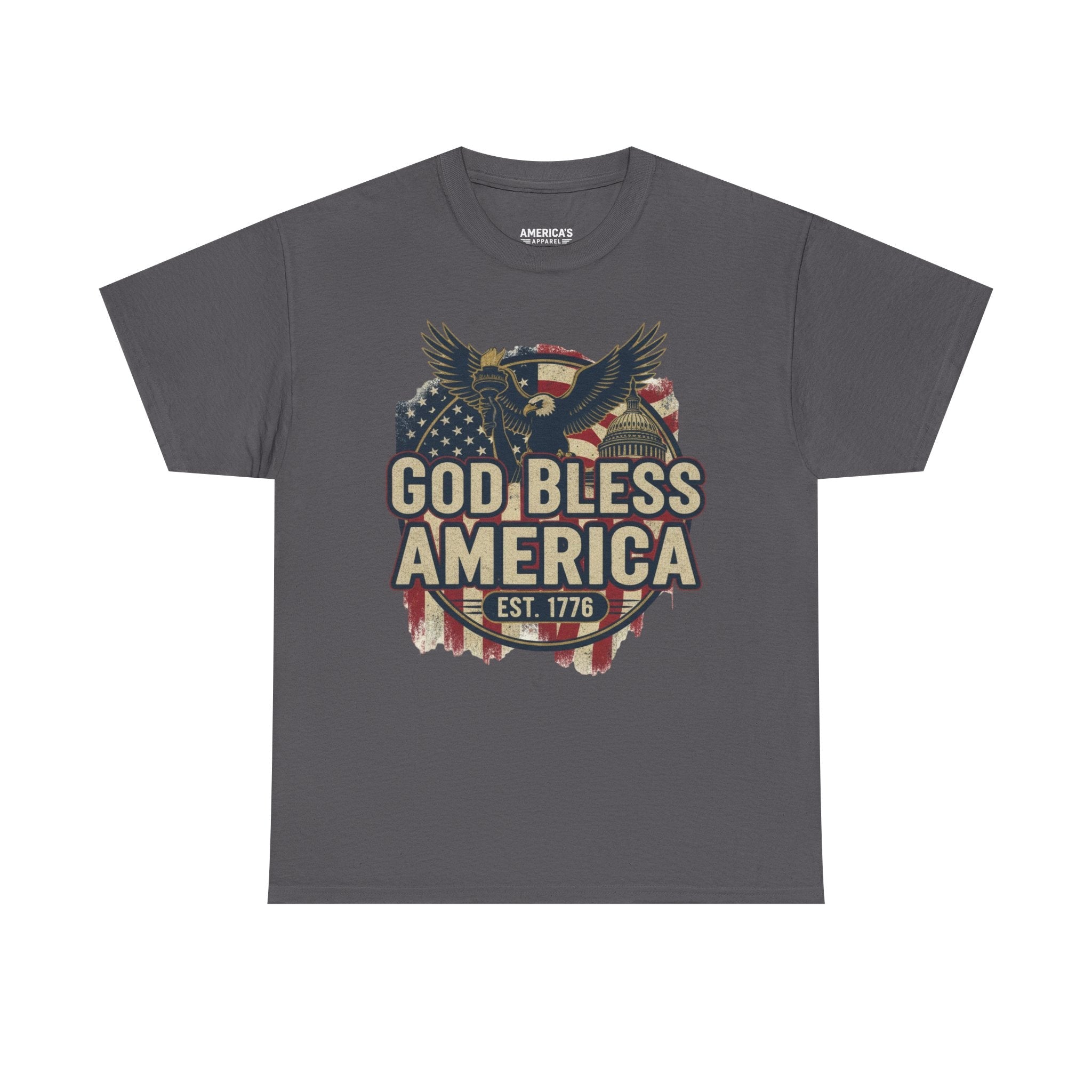 God Bless America 1776 Patriotic T-Shirt – Vintage American Heritage Tee Printify