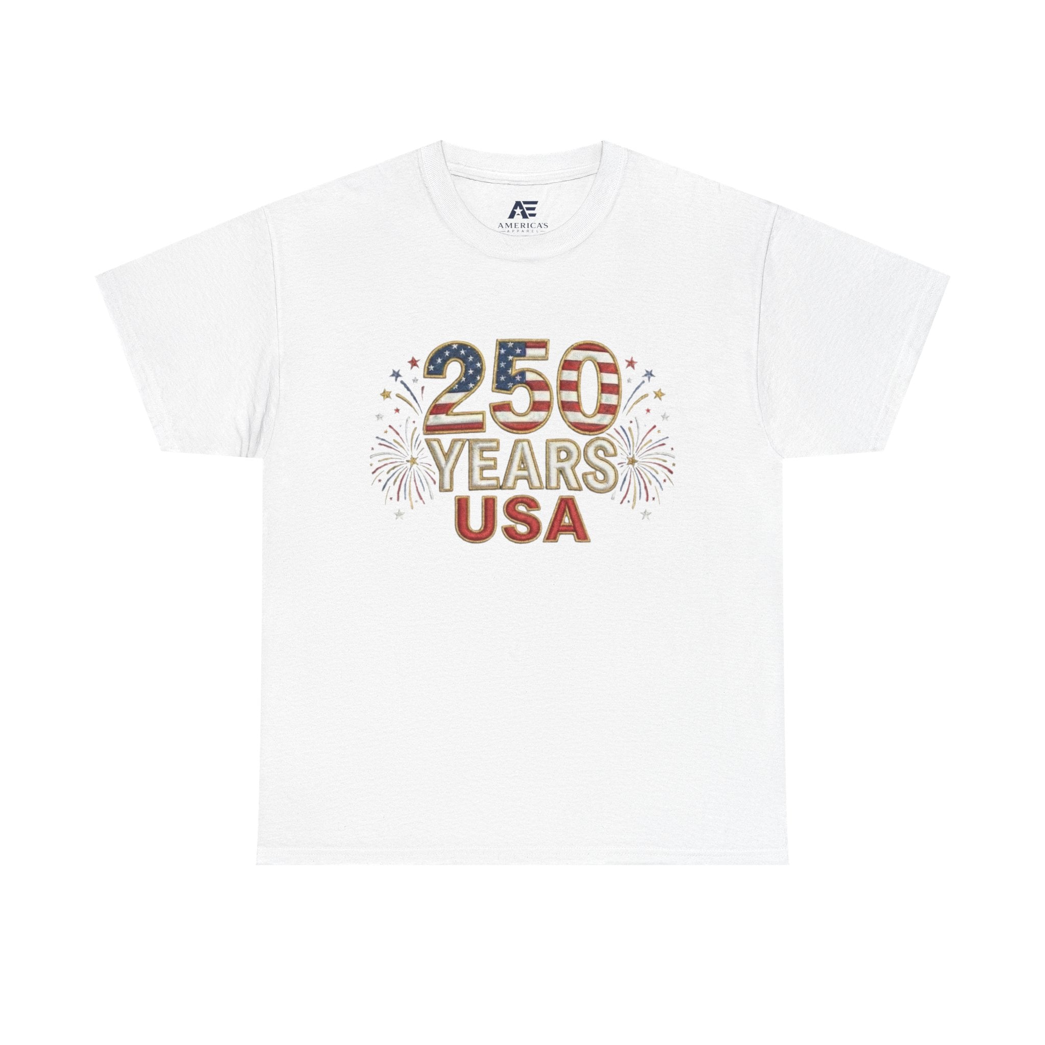 "250 YEARS" Patriotic Unisex Cotton T-Shirt – Gildan 5000 Heavy Tee