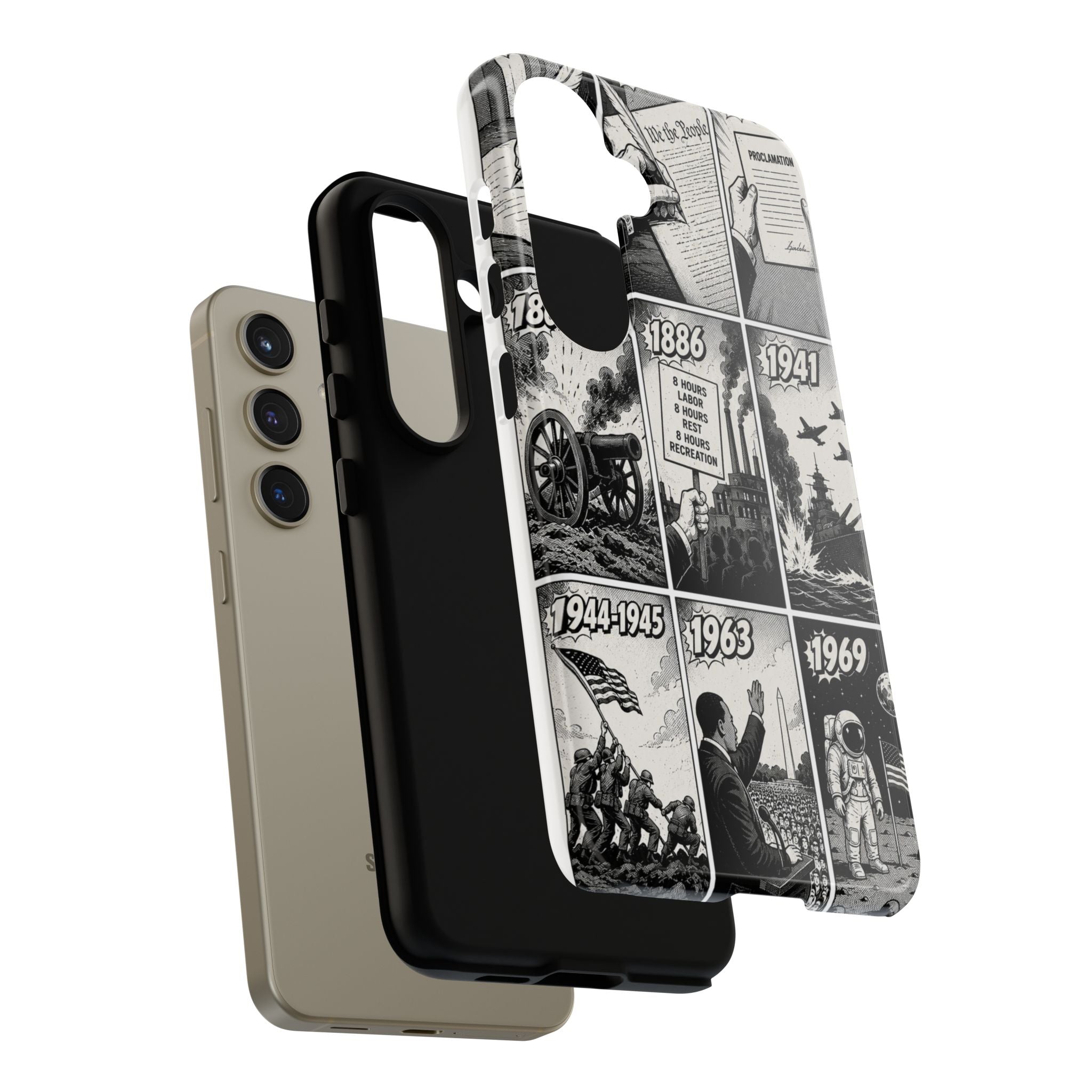 America Through the Ages Comic History Phone Case Printify