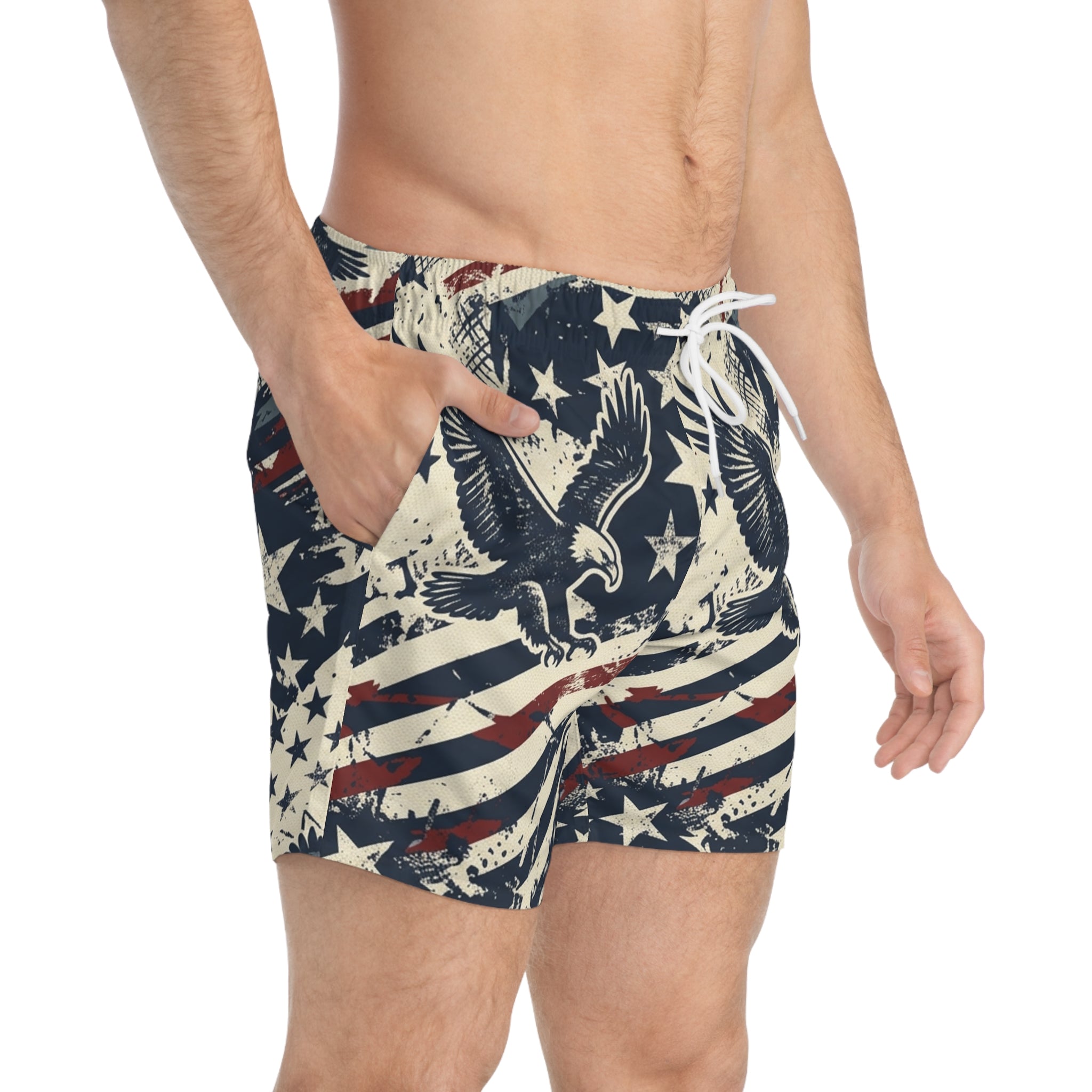 Freedom Camo Swim Trunks — Patriotic Camo Swimwear Printify