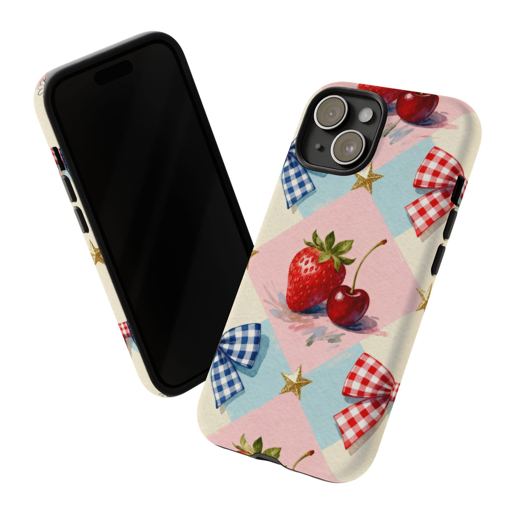 Americana Coquette Cherry Picnic Phone Case Printify